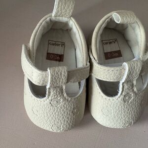 Carter's Cream Floral Mary Jane Baby Shoes